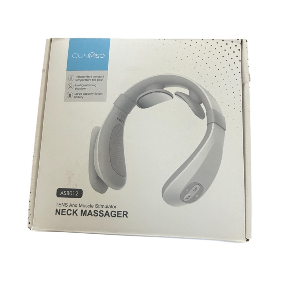 CUNMISO NECK MASSAGER, TENS-MUSCLE STIMULATOR REMOTE CONTROL - WHITE
